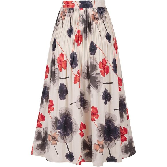 Chic Leopard Print Midi Skirt for Women - High Waisted & Pleated, Plus Size - Picture 2 of 6